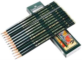 img 2 attached to 🖊️ Карандаши графитовые Faber-Castell 9000 - Набор из 12 предварительно заточенных чернографитных карандашей 8B для эскизов, тени, рисования и художников