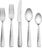 🍴 hudson essentials 60-piece hammered 18/10 stainless steel silverware cutlery set: elegant flatware service for 12 logo