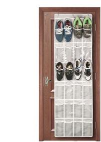 img 2 attached to AOTUNO Over The Door Shoe Organizer - 24 Reinforced Pockets, 64'' x 19'' (Gray) – Efficient Shoe Storage Solution for All Closet Sizes