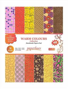 img 4 attached to 📒 Vibrant Handmade Scrapbook Paper Collection: Paperhues Warm Colors 8.5x11" Pad with 36 Sheets