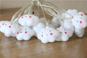 img 3 attached to Bzuoszuol LED Cloud String Lights - Battery Operated, Warm White for Wedding, Christmas, Home Decor