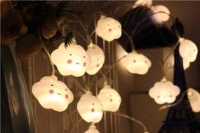 img 4 attached to Bzuoszuol LED Cloud String Lights - Battery Operated, Warm White for Wedding, Christmas, Home Decor