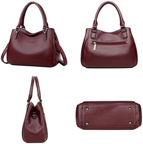 img 3 attached to Сумка Korejoli Handbags Сумка через плечо с несколькими карманами (красная)