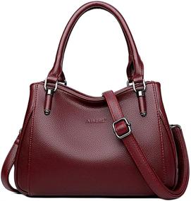 img 4 attached to Сумка Korejoli Handbags Сумка через плечо с несколькими карманами (красная)