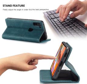 img 1 attached to 📱 Sleek Blue Samsung Galaxy A11 Wallet Case with Card Holder and Magnetic Stand