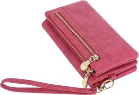 img 1 attached to 👛 Women's Leather Holder Pocket Wristlet Clutch Handbags & Wallets with Wristlets