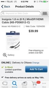 img 2 attached to InsigniaTM DisplayPort HDMI Cable Black