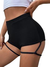 img 2 attached to 🩲 High Waist Yoga Shorts for Women - Cheeky Garter Style Workout Running Shorts from Romwe