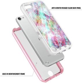 img 1 attached to 📱 Marble Design Full-Body Protective Case with Built-in Screen Protector for iPod Touch 7th/6th/5th Generation -Fantasy, E-Began Rugged Matte Bumper Cover