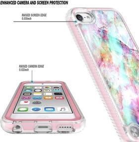 img 3 attached to 📱 Marble Design Full-Body Protective Case with Built-in Screen Protector for iPod Touch 7th/6th/5th Generation -Fantasy, E-Began Rugged Matte Bumper Cover