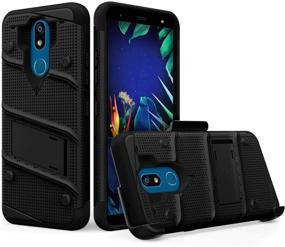 img 3 attached to 📱 ZIZO Bolt Series LG K40 Case: Military-Grade Drop Protection with Kickstand, Belt Clip Holster included | LG Harmony 3 Case, Black