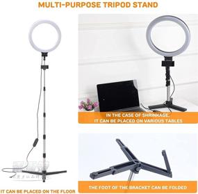 img 2 attached to 📸 JJ JIANJIN 12'' Selfie Ring Light with 44'' Adjustable Tripod Stand & Phone Holder - Perfect for Live Stream, Makeup, and Photography - Upgraded Dimmable LED Ringlight for Tiktok, YouTube, Zoom - Compatible with iPhone & Android (Black)