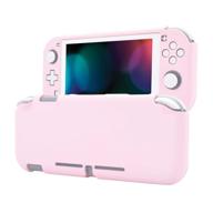extremerate playvital protective grip case for nintendo switch lite - cherry blossoms pink hard cover protector + white border tempered glass screen protector included logo