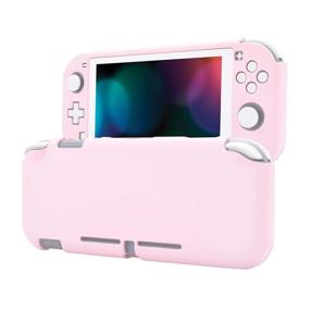 img 4 attached to eXtremeRate PlayVital Protective Grip Case for Nintendo Switch Lite - Cherry Blossoms Pink Hard Cover Protector + White Border Tempered Glass Screen Protector Included
