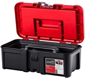 img 3 attached to 🧰 13-Inch Sturdy Gator Clamps Toolbox with 3 Compartments, Removable Tool Tray - Strong Lid, Easy Grip Handle - Crafted from Polypropylene Plastic