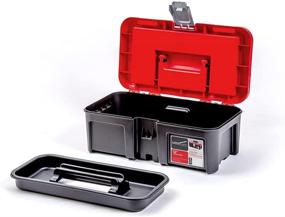 img 2 attached to 🧰 13-Inch Sturdy Gator Clamps Toolbox with 3 Compartments, Removable Tool Tray - Strong Lid, Easy Grip Handle - Crafted from Polypropylene Plastic