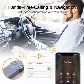 img 1 attached to 🚗 KUULAA Car Bluetooth Receiver & Aux Adapter Dongle Cable - Bluetooth 5.0/4.2/4.0, 3.5mm Jack, Speaker Transmitter for Audio Music, Noise Cancelling, Built-in Microphone