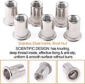 img 2 attached to 🔩 Keadic 50Pcs M8 Metric Rivet Nut Stainless Steel: Perfect Threaded Insert for Automotive, Furniture, Decoration