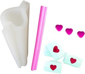 img 4 attached to 🧼 X-Haibei Silicone Soap Mold with Heart Tube Column Insert for Soap Making Supplies