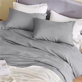 img 3 attached to Grey Queen Size Duvet Cover Set - Soft Brushed Microfiber Duvet Covers with Zipper Closure - Includes 1 Duvet Cover 90x90 inches and 2 Pillow Shams - Bedsure