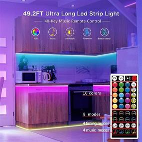 img 3 attached to 🔮 Segrass 49.2ft LED Strip Lights - Music Sync RGB Color Changing Light Strips for Bedroom Home Decoration (3 Rolls of 16.4ft)