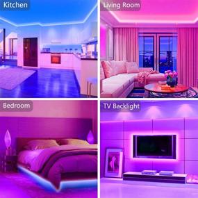 img 1 attached to 🔮 Segrass 49.2ft LED Strip Lights - Music Sync RGB Color Changing Light Strips for Bedroom Home Decoration (3 Rolls of 16.4ft)