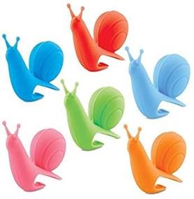 img 4 attached to Set of 6 Snail Tea Bag Holders - Washable & Reusable - by MERRY BIRD