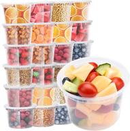 🍱 glotoch 24 pack plastic food and drink storage containers set with lids - 16 oz. (2 cups), microwave, freezer & dishwasher safe, eco-friendly, bpa-free, reusable & stackable логотип