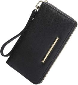 img 4 attached to RFID Blocking Zip Around Wristlet Travel Wallet Clutch for Women and Men by Bybetermon