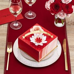 img 3 attached to Hallmark Paper Wonder 6&#34; Medium Valentine's Gift Box with 3D Flowers in Red and Gold – Ideal for Wife, Girlfriend, Fiancée