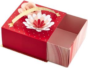 img 1 attached to Hallmark Paper Wonder 6&#34; Medium Valentine's Gift Box with 3D Flowers in Red and Gold – Ideal for Wife, Girlfriend, Fiancée