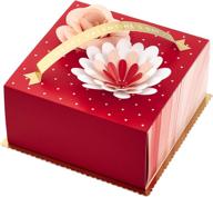 hallmark paper wonder 6" средний подарочная коробка с 3d-цветами в красном и золотом - идеально для жены, подруги, невесты. логотип