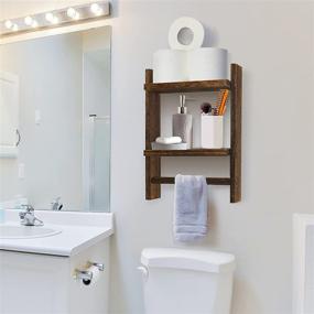 img 1 attached to 🛁 Bathroom Towel Rack Shelf with Hand Towel Holder: Space-Saving Wall Shelves for Organized Bathroom Storage