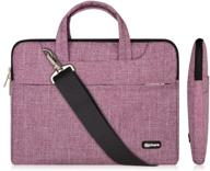 💜 qishare 15-16 inch laptop case: multi-functional notebook sleeve with shoulder strap - purple lines logo