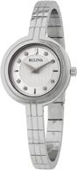 bulova rhapsodyquartz stainless diamond silver tone women's watches logo