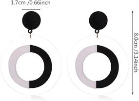 img 3 attached to 💃 WUWEIJIAJIA Transparent Hollow Circle Acrylic Drop Earrings: Lightweight & Stylish Statement Jewelry for Women and Girls