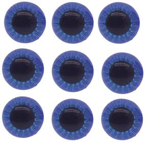 img 2 attached to 👀 Pack of 20, 15mm Blue Plastic Safety Eyes - High-Quality Half Round Eyes for Dolls, Teddy Bears, and DIY Crafts