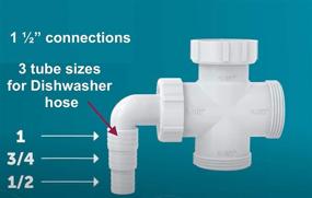 img 1 attached to 🚰 EASYDRAIN 1.5-inch 4-way Cross Polypropylene Fitting Connector for Kitchen Sink Valve - Garbage Disposal and Dishwasher