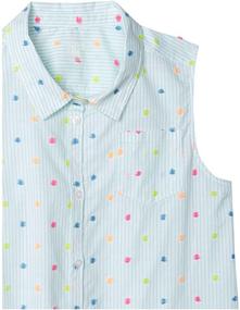 img 1 attached to Girls' Sleeveless Woven Tops by Spotted Zebra