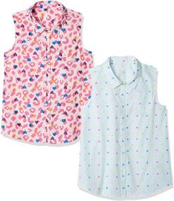 img 4 attached to Girls' Sleeveless Woven Tops by Spotted Zebra