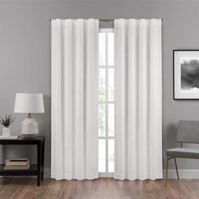 img 4 attached to 🌙 ECLIPSE Summit Solid 40" x 95" DraftStopper Room Darkening Curtains: Thermal Insulated, Light Blocking, White