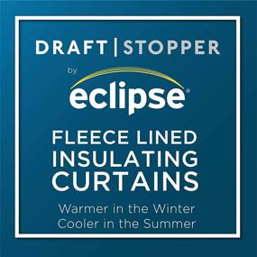 img 1 attached to 🌙 ECLIPSE Summit Solid 40" x 95" DraftStopper Room Darkening Curtains: Thermal Insulated, Light Blocking, White