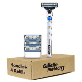 img 4 attached to Gillette Mach3 3D Men's Razor Holder with 4 Blade Refills