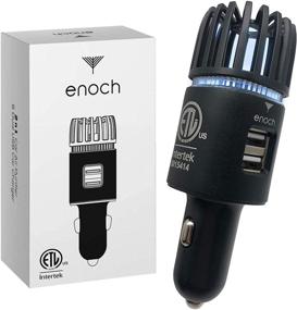 img 4 attached to 🚗 Enoch Car Air Purifier with USB Car Charger 2-Port: Eliminates Odors, Dust, Smoke, Pet & Food Odors. Ionic Ozone Technology for Fresh & Clean Air. Color: Black