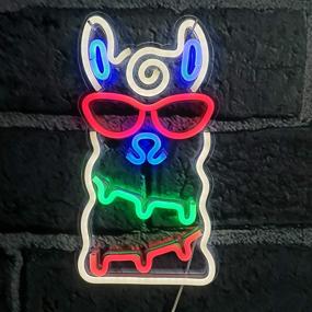 img 1 attached to 🦙 Vibrant LED Alpaca Neon Light: Festive Wall Art Decor for Christmas Home, Bedroom, Lounge, Office, Wedding - USB Operated