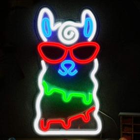 img 3 attached to 🦙 Vibrant LED Alpaca Neon Light: Festive Wall Art Decor for Christmas Home, Bedroom, Lounge, Office, Wedding - USB Operated