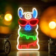 🦙 vibrant led alpaca neon light: festive wall art decor for christmas home, bedroom, lounge, office, wedding - usb operated логотип