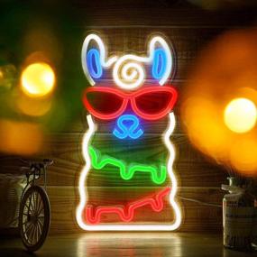 img 4 attached to 🦙 Vibrant LED Alpaca Neon Light: Festive Wall Art Decor for Christmas Home, Bedroom, Lounge, Office, Wedding - USB Operated