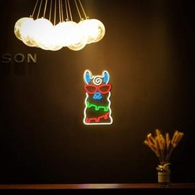 img 2 attached to 🦙 Vibrant LED Alpaca Neon Light: Festive Wall Art Decor for Christmas Home, Bedroom, Lounge, Office, Wedding - USB Operated