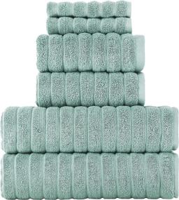 img 4 attached to 🛀 Classic Turkish Towels - 6 Piece Luxury Bath Towels Set - 100% Cotton, Quick Dry, Soft and Super Absorbent - Spa Green